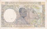 French West Africa  25 Francs - Woman, Man with a cow - 1943 - Serial K.2182 - XF - P.38