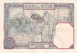 Algeria 1929 5 Francs - Young girl - 27-06-1929 - Serial P.3679 - P.77a XF+