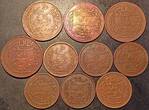 Tunisia centimes Lot 10 Coins - 5 and 10 cents - French protectorate - 1891 to 1917 VF