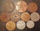 Morocco  Lot of 10 coins - Cherifian Empire - Years AH 1320 to 1371 VF