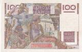 France 1954 100 Francs - Jeune Paysan - Reversed watermark - 01-04-1954 - Serial O.594 - P.128 VF+