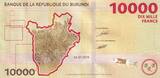 10000 Francs - Presidents, hippo - Map of Burundi - 2018 - Serial EH - P.54b UNC