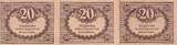 Russian Federation 20 roubles 3 X 20 Rubles - 1917 - P.38 AU
