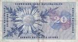 Switzerland  20 Francs - Guillaume-Henri Dufour - Silver thistle - 1961 - P.46i VF