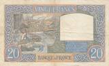 France 1940 20 Francs - Science and Labour - 22-08-1940 - Serial A.878 VF