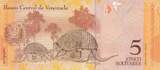 Venezuela 20/03/2007 5 Bolivares Negro Primero - Anteater - 2007 UNC