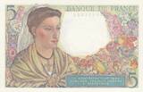France 1943 5 Francs - Shepherd - 23-12-1943 - Serial P.116 UNC