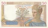 France 1937 50 Francs - Ceres - 26-08-1937 - Serial U.6822 XF+