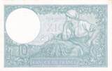 France 1941 10 Francs Minerva - 04-12-1941 - Serial W.84955 AU