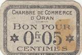 Algeria 10 centimes 5 Cents - Chambre de commerce of Oran - 1916 XF