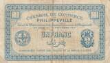 Algeria 1914 1 Franc - Chambre de commerce of Philippeville - 10-11-1914 - Serial 783.888 VF