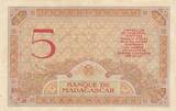 Madagascar  5 Francs - Goddess Juno - 1937 - Sign. Chaudun - Serial R.2791 XF