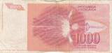 Yugoslavia  1000 Dinara - Nikola Tesla - Arms - 1992 FF+