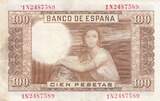 Spain 1953 100 Pesetas - J.R. de Torres - 07-04-1953 - Serial 1N VF