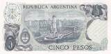 Argentina 1974-76 5 Pesos, General Belgrano - 1974-1976 - Serial B UNC