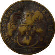 France 1 token Mayors of Nantes, Guillaume de Lisle - Brass Token -1687 VG+