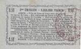France 50 centimes 1916 50 Cents - Laon - Regional Coupon - 16-06-1916 - Serial 39 VF