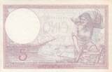 France 1939 5 Francs - Purple - 05-10-1939 - Serial U.64059 AU