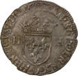 France  HENRY III - DOUZAIN WITH TWO H, 1st TYPE - 1577 D LYON VF