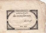 France  5 Livres - 10 Brumaire An II (31.10.1793) - Sign. Le Court - Serial 8662 XF
