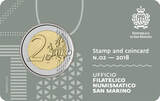 San Marino  Coincard n°02 + Stamp - 2 Euros 2018 UNC