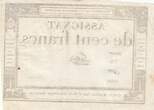 France  100 Francs - 18 Nivose An III - (07.01.1795) - Sign. Lassia - Serial 729 VF