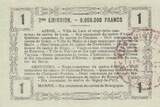 France 1916 1 Franc - Laon - Regional Coupon - 16-06-1916 - Serial 19 XF