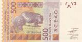 West AFrican States  500 Francs Mask - Hippopotamus - 2024 A Ivory Coast UNC