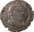 France 1576 HENRI III - 1/2 FRANC WITH FLAT COLLAR B ROUEN FF+
