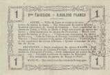 France 1916 1 Franc - Laon - Regional Coupon - 16-06-1916 - Serial 11 VF+