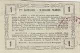 France 1916 1 Franc - Laon - Regional Coupon - 16-06-1916 - Serial 19 VF