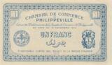 Algeria 1914 1 Franc - Chambre de commerce of Philippeville - 10-11-1914 - Serial A 00.250 AU