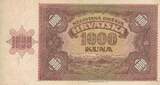 Croatia 1941 1000 Kuna - Young girl - Mountains - 26-05-1941 - Serial C VF