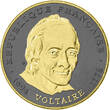 France 1994 5 Francs Voltaire RUTHENIUM and GOLD UNC