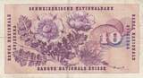 Switzerland 1958 10 Francs - Gottfried Keller - Carnation Flowers - 18-12-1958 - Serial 14E VF