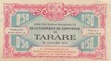 France 50 centimes 1916 50 Cents - Chambrer of commerce - Tarare - 22-01-1916 - Serial E.040 VF
