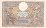 France 1928 100 Francs LOM - large cartridges - 16-07-1928 - Serial W.22073 VF