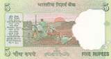 India  5 Rupees - Gandhi - Agriculture - 2010 - Serial 98E UNC
