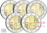 Germany  LOT 5 X 2 Euros Commémo. 2020 - Warsaw Genuflection (5 workshops) UNC ( non circulé)