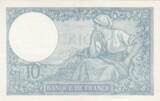 France 1941 10 Francs Minerva - 09-01-1941 - Serial K.83397 XF