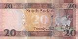 South Sudan  20 Pounds, Dr John Garang de Mabior - Antelopes - 2015 UNC