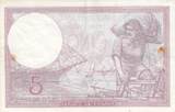France  5 Francs Modified helmeted woman - 02.11.1939 - Serial G.65598 VF