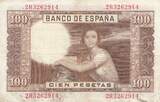 Spain 1953 100 Pesetas - J.R. de Torres - 07-04-1953 - Serial 2R VF