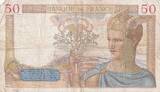 France 1937 50 Francs Ceres - 25-02-1937 - Serial X.5705 VF