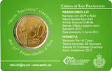 San Marino  Chiesa di San Francesco - 50 centimes 2012 Coincard + Stamp BU