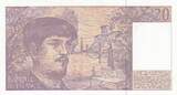 France  20 Francs - Debussy - 1992 - Serial T.036 AU