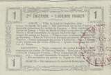 France 1916 1 Franc - Laon - Regional Coupon - 16-06-1916 - Serial 19 VF