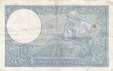 France 1939 10 Francs - Minerva - 19-10-1939 - Serial Q.74759 VF