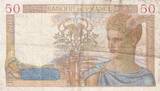 France 1937 50 Francs Ceres - 13-05-1937 - Serial X.6153 VF