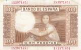 Spain 1953 100 Pesetas - J.R. de Torres - 07-04-1953 - Serial 1S VF